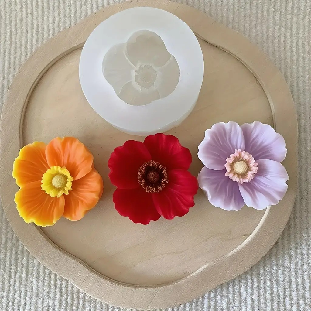 Resin Art Clay - Blumen-Silikonform für Kerzen, kann zum Herstellen