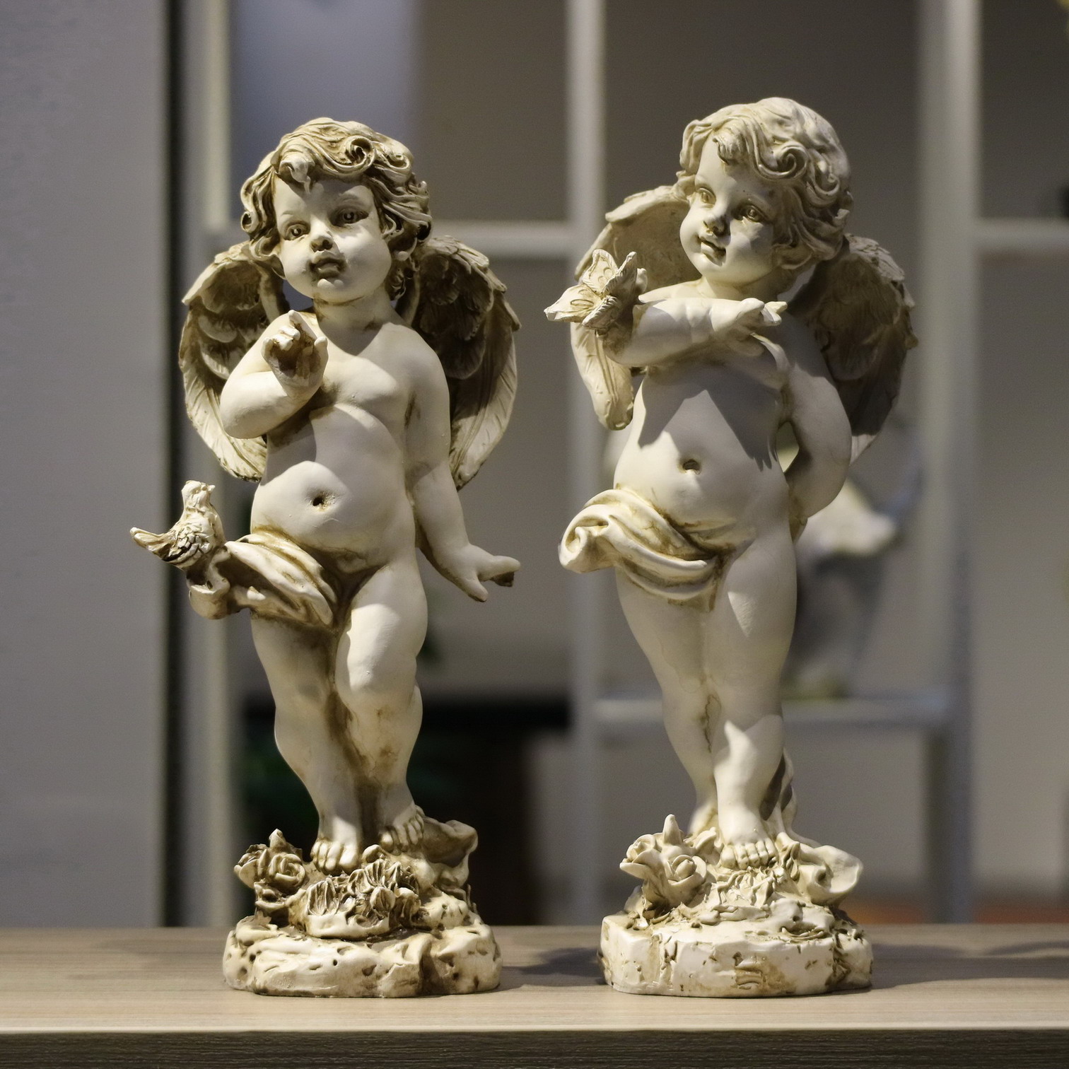 Resin Art Wedding Gift - Retro-Engel-Figur aus Kunstharz, 29 cm, Dekoration