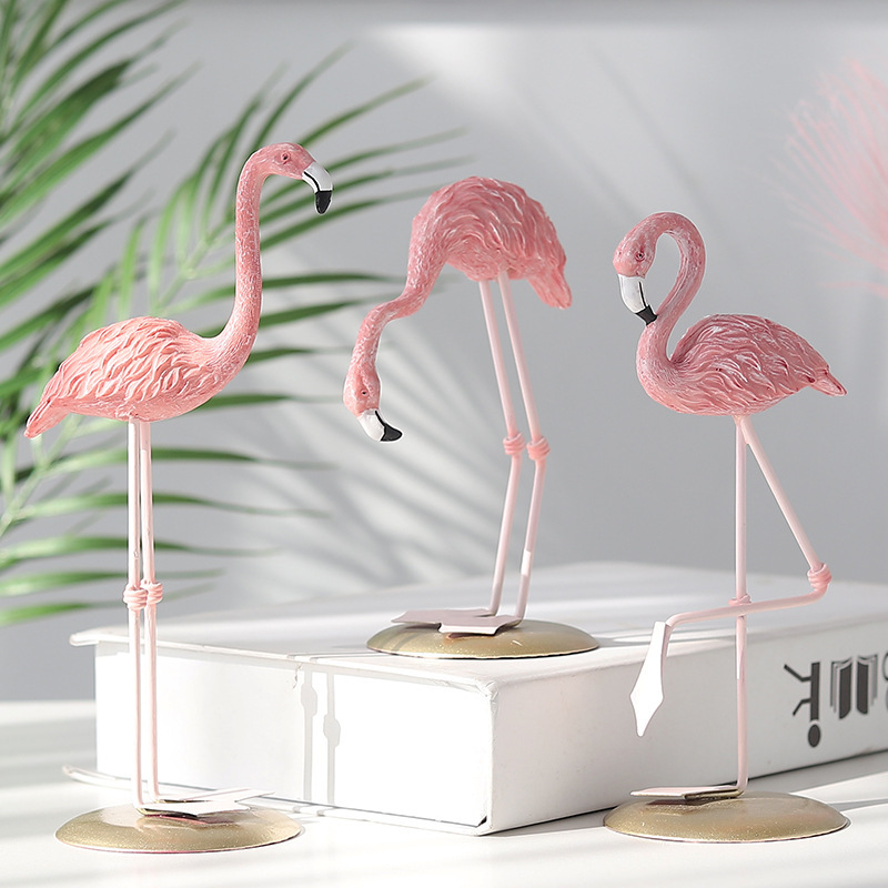Resin Art Wedding Gift - 3 Stück Rosa Flamingo-Figuren Tropischer Vogel