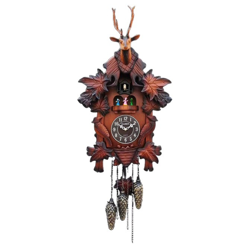 Resin Art Clock - Kuckuck Wanduhr Massivholz Uhren Wohnzimmer Pendeluhr
