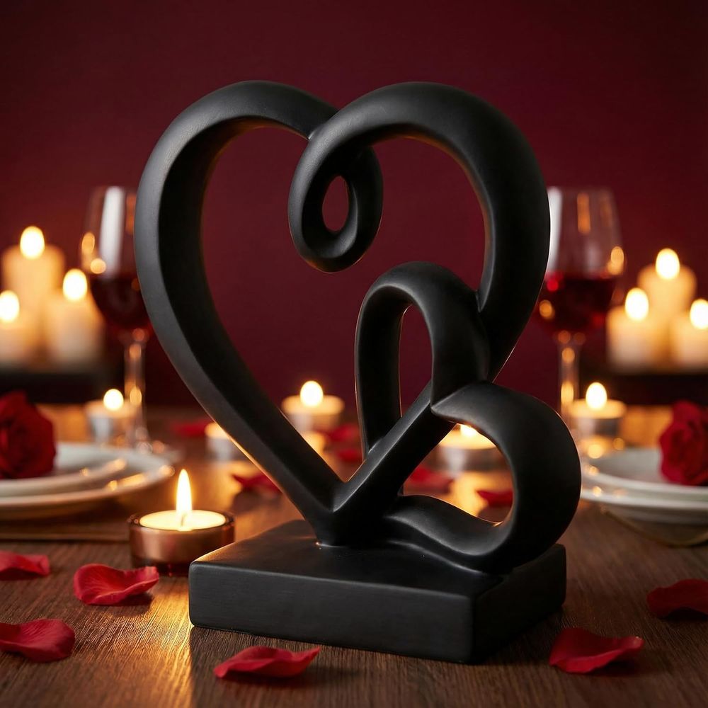 Resin Art Wedding Gift - Hochzeitstagsgeschenke - Zwei-Herzen-Deko-Harzstatue, 1. bis 50.