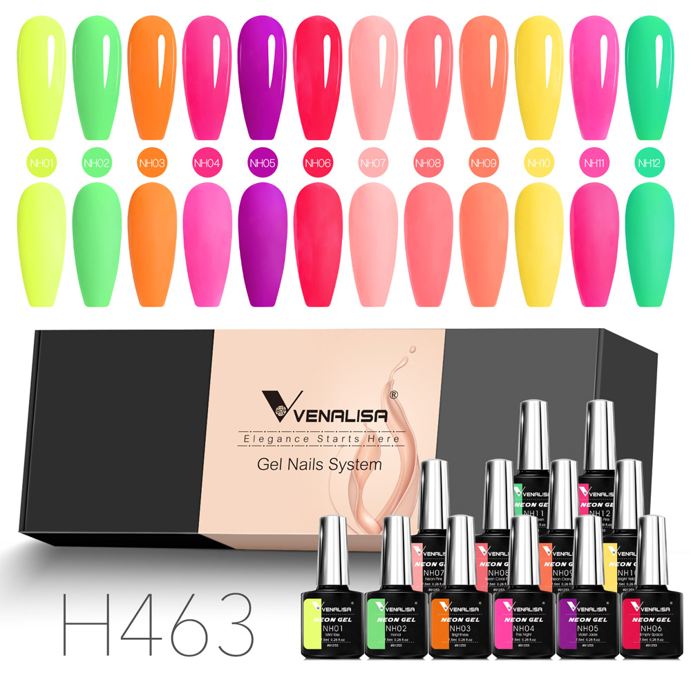 Resin Art Training - VENALISA Neon-Gel-Nagellack-Set, 7,5 ml, leuchtende fluoreszierende