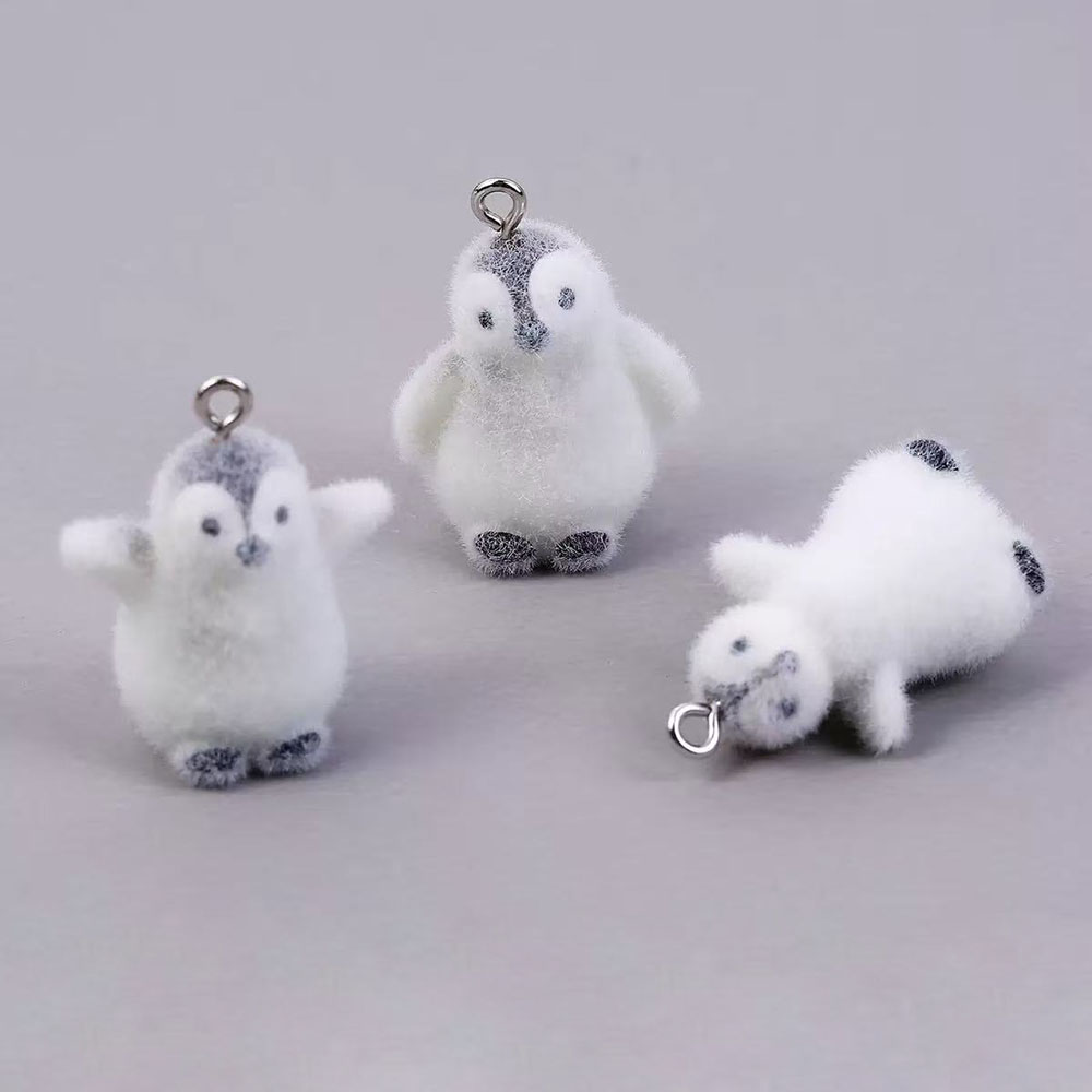Resin Art Pendant - 5 Stück Beflockung kleiner Pinguin Harz