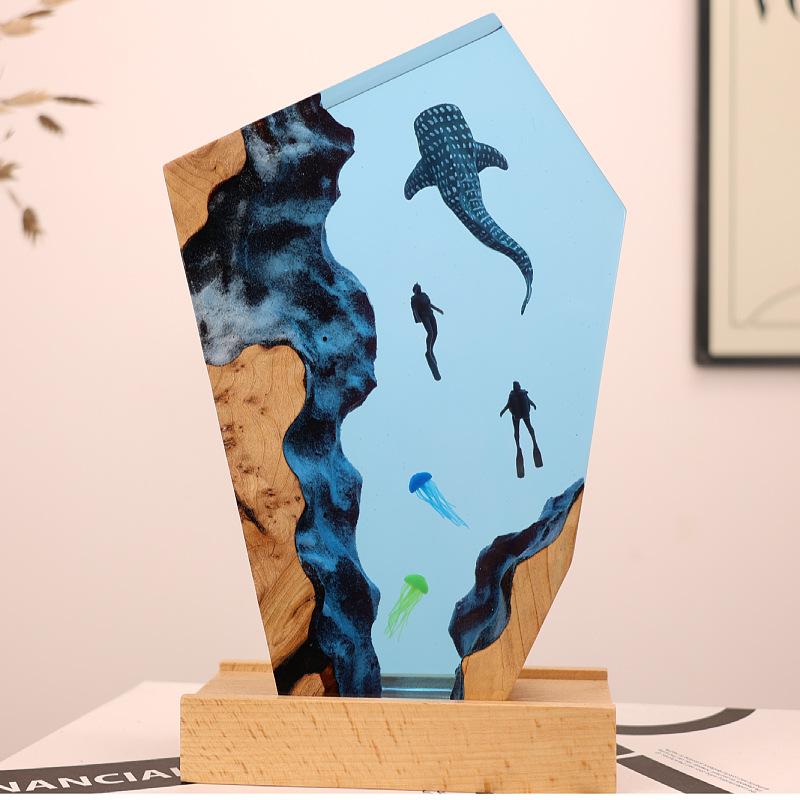Leuchtende Harz-Medusa mit Wal – Resin Art Wedding Gift Bewertung und Preis